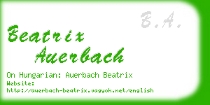 beatrix auerbach business card